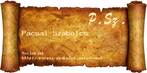 Pacsai Szabolcs névjegykártya