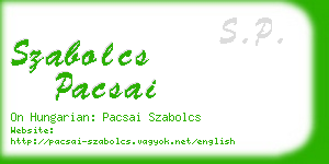 szabolcs pacsai business card